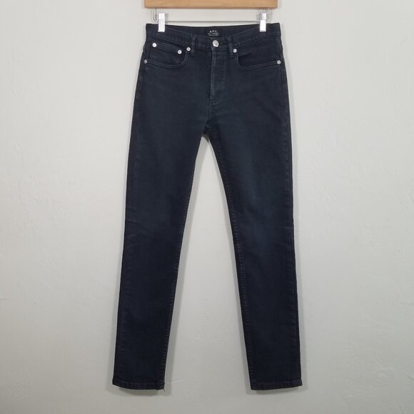 A.P.C. Petit Standard Droit Etroit Button Fly Jeans Black Size 28 - Picture 1 of 8